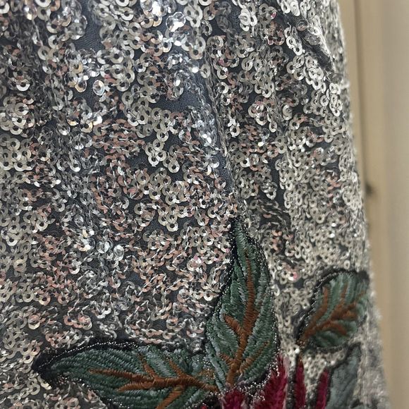 RARE ASO Alexis in Schitt’s Creek Zara Sequin Size Medium Embroidered Dress TV - Picture 14 of 16